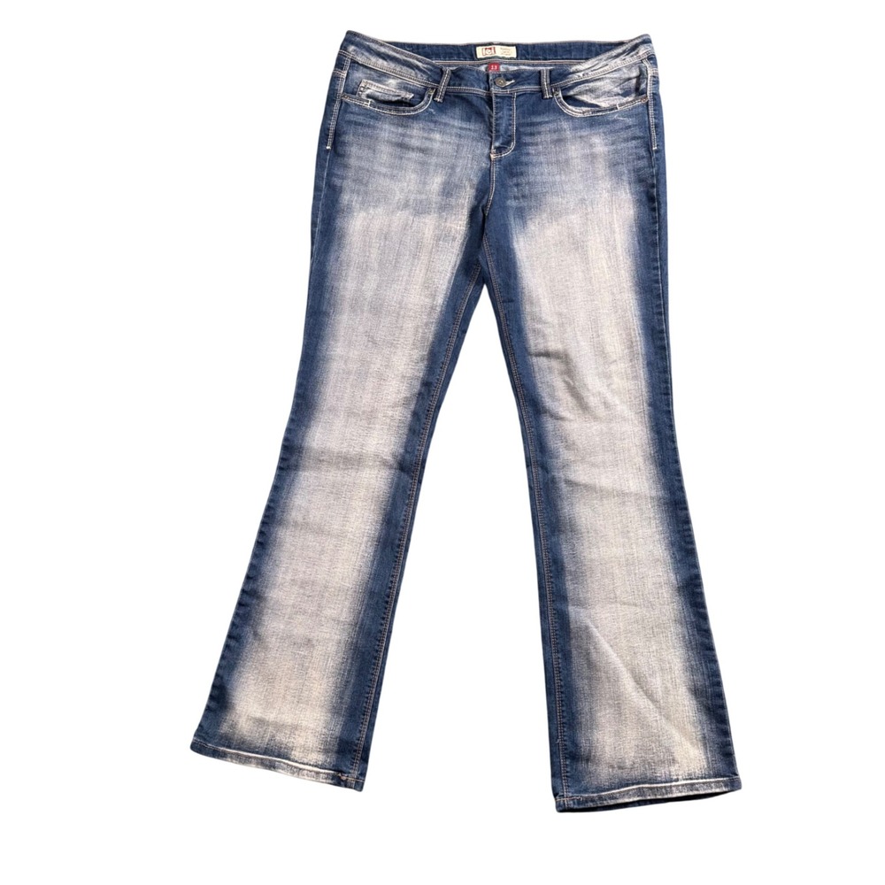 LEI Ashley Low Rise Bootcut Jeans Juniors 13 Y2K Distressed Baddie Indie Sleaze - Picture 2 of 13